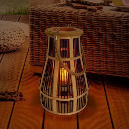 Näve Basket LED solar light, 34 cm, black/natural