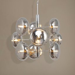 Näve Explosion bubble hanging light, 9-bulb, chrome/smoky grey