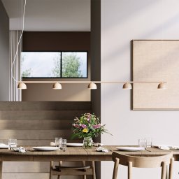 Northern Blush LED pendant light, 5-bulb, round