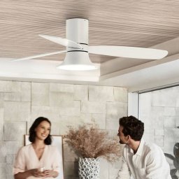 Beacon Lighting Beacon ceiling fan with light Flusso white Ø 132 cm quiet