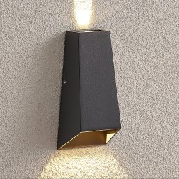 Lucande Dagur LED outdoor wall light, dark grey