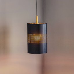 Euluna Bogart pendant light, 1-bulb, black/gold