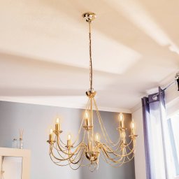Domiluce Chandelier Retro, 8-bulb, gold, 120 cm suspension