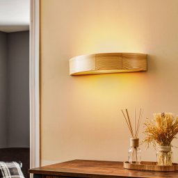 Lamkur Kerio wall lamp, width 40.5 cm, natural pine