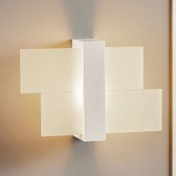 SOLLUX LIGHTING Shifted 1 wall light, glass, white