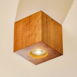 SOLLUX LIGHTING Ara ceiling light as a wooden cube