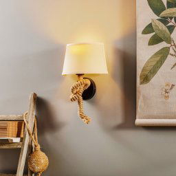 ONLI Corda wall lamp with textile shade and rope decoration