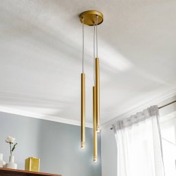 SIGMA Sopel Laser pendant light, 3-bulb, gold