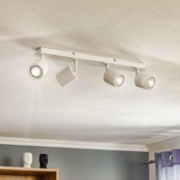 Luminex Modo downlight in stainless steel, white, 4-bulb