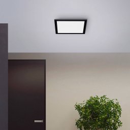 JUST LIGHT. GmbH Flat LED ceiling light, CCT, black, 29 x 29 cm