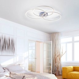 JUST LIGHT. GmbH Ivanka LED ceiling light, three rings, steel