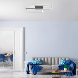 JUST LIGHT. GmbH Iven LED ceiling light, dimmable, black, 60.5 x 32.5 cm