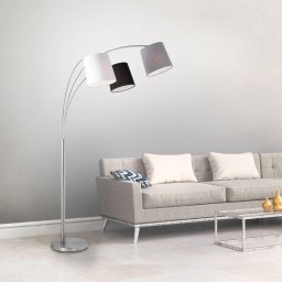 JUST LIGHT. GmbH Melvin floor lamp, three-bulb, black/grey/white