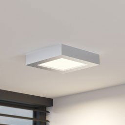 Prios LED ceiling light Alette, silver, 17.2 cm, dimmable