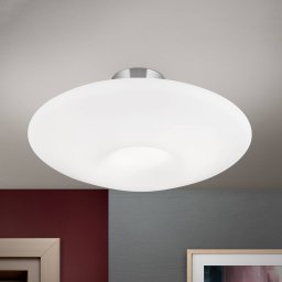 ORION Blanc ceiling light, opal glass, matt nickel