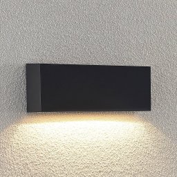 Lindby LED outdoor wall light Jarte, 24 cm, down, grey, IP65
