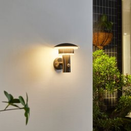 Lindby LED outdoor wall light Lillie, sensor, height 19 cm
