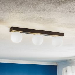 Markslöjd Bathroom ceiling light Mini, 3-bulb, black, glass/metal