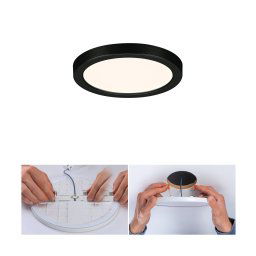 Paulmann Areo LED panel round black 3000K Ø11.8cm