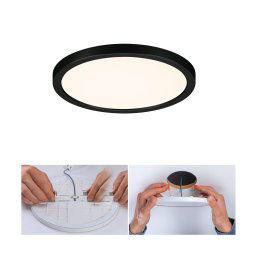 Paulmann Areo LED panel round black 3000K Ø17.5cm