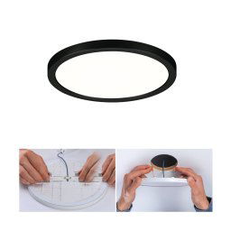 Paulmann Areo LED panel round black 4000K Ø17.5cm