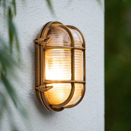 Lucide Dudley outdoor wall light, brass