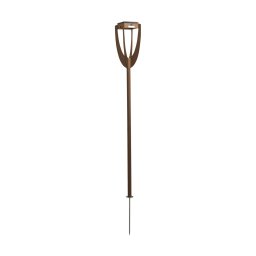 Les Jardins Tulip LED solar light with ground spike, corten