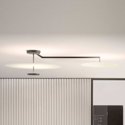 Vibia Flat LED ceiling light, 3-bulb, Ø 55 cm, white