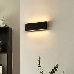 Lindby Ignazia LED wall lamp, 28cm, black, metal, up/down