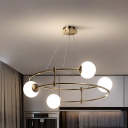 Maytoni Balance hanging light, 4-bulb, gold