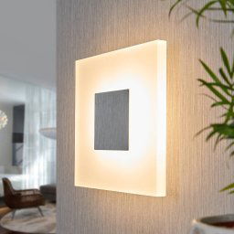 Lucande LED wall light Berlind, 26 cm, white, glass, metal