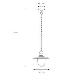 Lucide Aruba outdoor hanging light, black