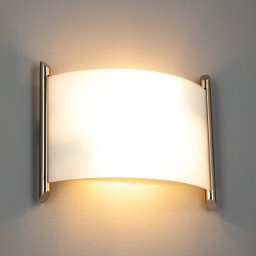 Lindby wall light Filippa, 31 cm, nickel, glass, E27