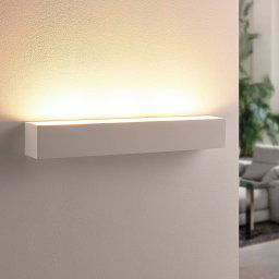 Lindby Santino wall light, 51 cm, plaster, G9, paintable