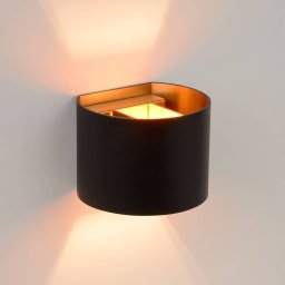 Lucide LED wall light Xio, width 13 cm, black