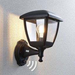 Lindby Acelya outdoor wall lantern with a motion detector