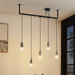 Lindby Doravio hanging lamp with concrete sockets