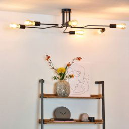 Lucide Black Lester ceiling light with 6 arms