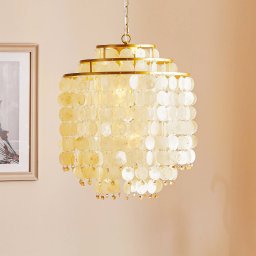 ONLI Ruben pendant light with lampshade made of mother-of-pearl discs
