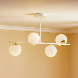 EMIBIG LIGHTING Kiba ceiling lamp, white/gold, 4-bulb