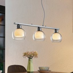 Lucande Kaiya pendant light, 3-bulb, Ø 14 cm, elongated