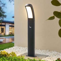 Lindby LED pedestal light, Moshe, 60 cm, anthracite, sensor