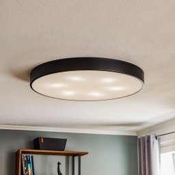 TEMAR LIGHTING Cleo 800 ceiling lamp, black, sensor, IP20, Ø 78 cm, metal