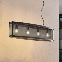 Lindby Mizgin pendant light with grille 4-bulb