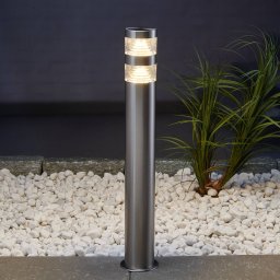 Lindby LED path light Lanea, 60 cm, grey, stainless steel, IP44