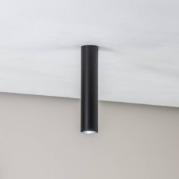 SOLLUX LIGHTING Tube ceiling light in cylinder shape, black