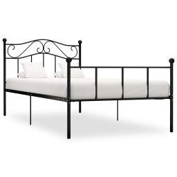 vidaXL 284523 Bed Frame without Mattress Black Metal 90x200 cm