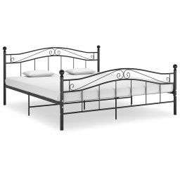 vidaXL Bed Frame without Mattress Black Metal 140x200 cm