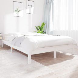 vidaXL Bed Frame without Mattress White Small Double Solid Wood