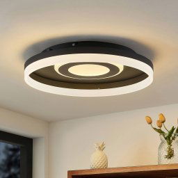Lindby Gulda LED ceiling light, RBGW, black